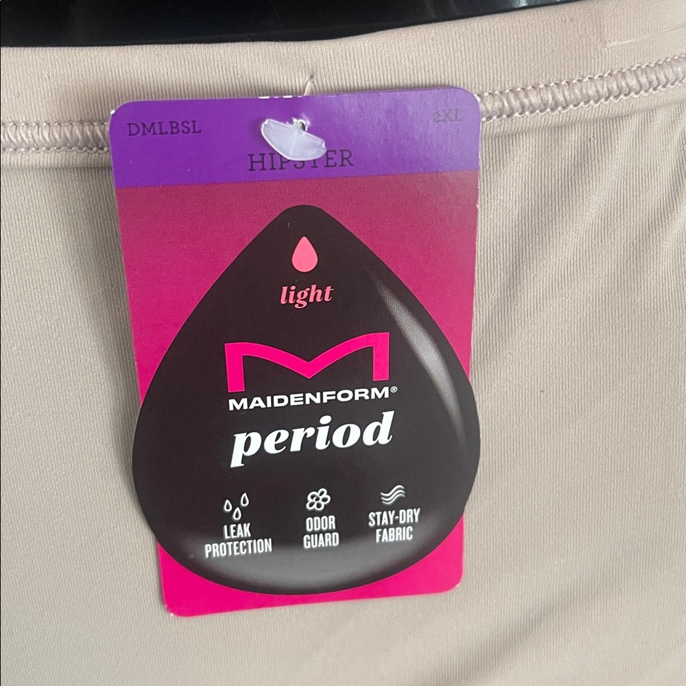 NWT Maidenform Period Panty Nude Beige Leak Protection Underwear Women's Size 2X